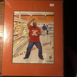 Framed Ickey Woods Picture Get Me Some Cold Cuts Today Leather Football Pattern - Picture 1 of 5