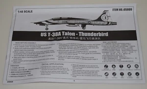 TRUMPETER T-38A THUNDERBIRD 05809 ⭐TEILE⭐ ANLEITUNGSHEFT 1/48 - Bild 1 von 3