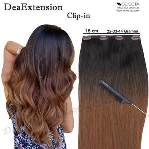 Extension Clip Capelli Veri Shatush Ombre Fascia 4 clip 16 cm 55 - 60 cm SEISETA - Imagen 1 de 14
