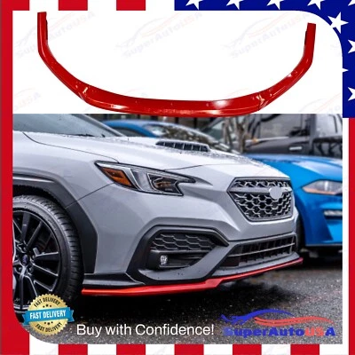 For Subaru 2022-2025 WRX Racing Red Custom Style Front Bumper Diffuser  Lip - Image 1 of 4