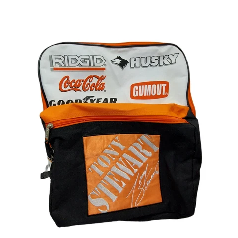#20 Tony Stewart Nascar Full Size Book bag Backpack Orange & Black Cover