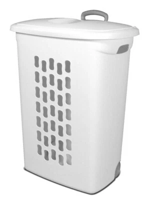 Sterilite 12228003 Wheeled Hamper with Handles and Wheels, White - Image 1 of 3