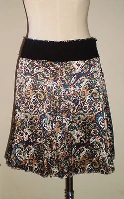 POLECI Printed Silk Skirt Multi Color Size: Small NWOT (Pre-production/sample) - Image 1 of 4