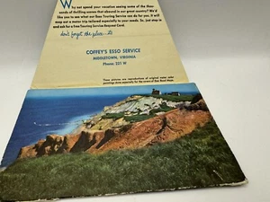 Esso Gas Station Advertising Map Cover Art Postcard Size Vacation Views - Bild 1 von 10