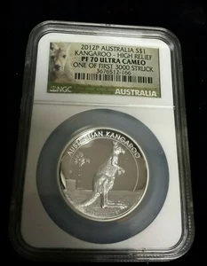2012 P Australia Kangaroo Silver $1 Coin - NGC PF70 Ultra Cameo High Relief ... - Picture 1 of 2
