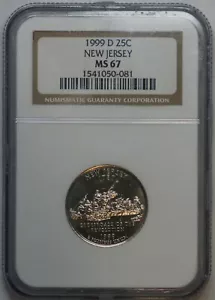 1999 D New Jersey Quarter NGC MS-67 High Grade! - Picture 1 of 3