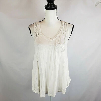 Camiseta regata American Rag feminina júnior S pequena sem mangas branca alta baixa AE - Imagem 1 de 4