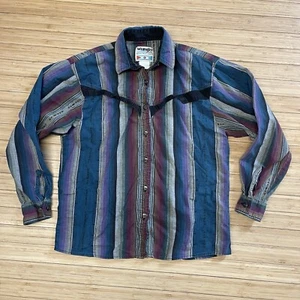 Vtg Wrangler Shirt Womens Multicolor Button 70s Cowgirl Western No Size Tag - Picture 1 of 6