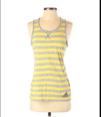 Camiseta sin mangas Adidas Climasport para mujer gris/amarillo a rayas - talla L - nueva con etiquetas Foto 1 de 4