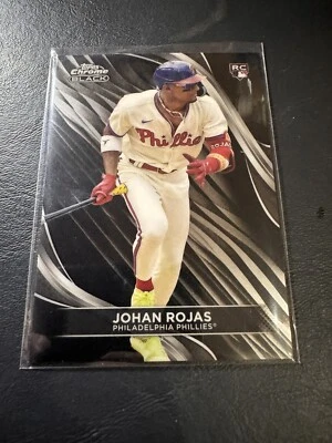 2024 TOPPS CHROME BLACK Baseball #90 Johan Rojas, Philadelphia Phillies RC - Image 1 of 2