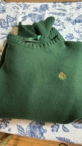 Polo Ralph Lauren all cotton vintage y2k retro preppy Sweater Green Mens xxl - Picture 1 of 4