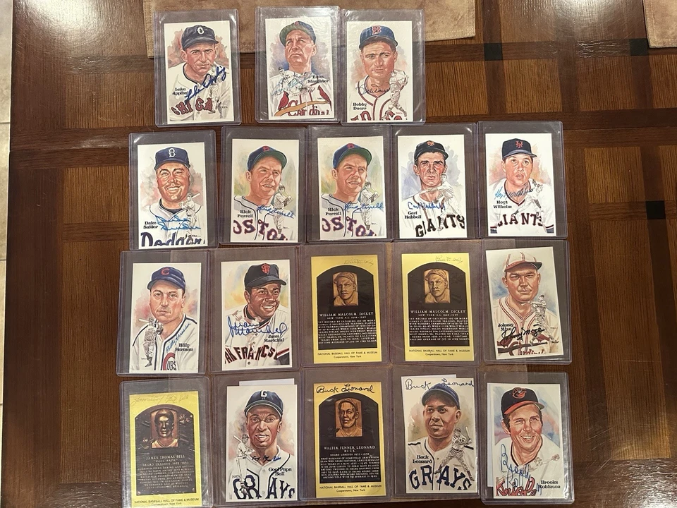 Perez-Steele HOF Postcards Lot Signed & Unsigned Baseball Hall of Fame - Image 1 of 4