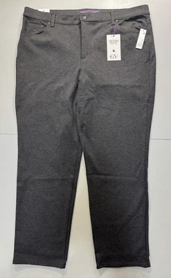Gloria Vanderbilt Women's Amanda Ponte Knit Pants Sz 20W Charcoal Gray W41 L29.5 - Image 1 of 4