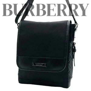 Burberry Black Leather Crossbody Shoulder Bag Men Authentic Used - Picture 1 of 19