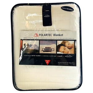 Polartec Softec Berkshire Blanket Full Queen 90" x 90" Cream Factory Sealed NWT - Picture 1 of 11