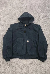 Giacca Carhartt vintage uomo nera con cappuccio foderata termica attiva J131 - Foto 1 di 13