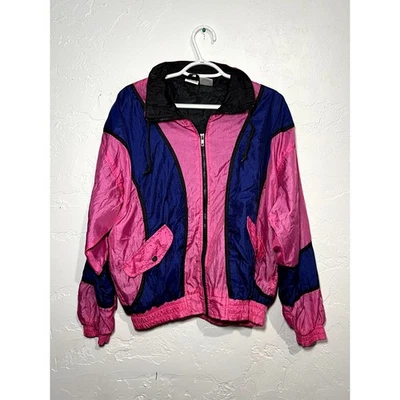 Athletic works vintage retro 80s hippie vibrant y2k two tone windbreaker small - Image 1 of 4