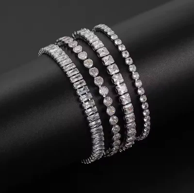 2pcs Swarovski Elements Inspired Crystal Bracelet Fashion Jewelry Women Gifts - Image 1 of 4