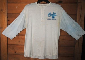 Vintage UNC Tarheels 1982 National Champions Henley Shirt Women's XL- Read Ad - Picture 1 of 7