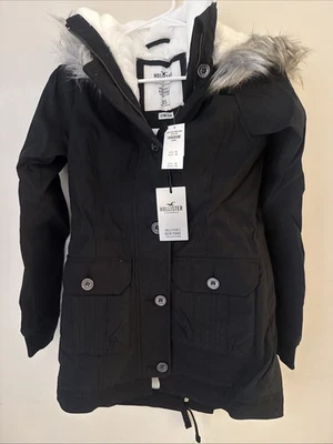 Chaqueta con capucha Hollister Heritage Collection piel sintética oliva para mujer XS Parka Foto 1 de 4