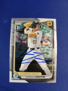 Konnor Griffin In-Person Signed 2024 1st Bowman Chrome Pittsburgh Pirates - Picture 1 of 2