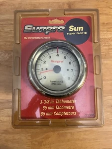 TACÓMETRO SUNPRO Super Tach II CP7903 3 3/8" BLANCO/CROMO - Imagen 1 de 2