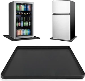 Mini Fridge Mat with High Edges, 19.7X19.7X0.6 Inch Leak-Proof Silicone Drip Tra - Picture 1 of 12