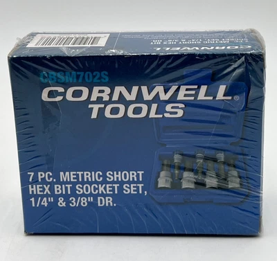 Cornwell Tools CBSM702S 7 Pc. Metric Hex Bit Socket Set 1/4" & 3/8" Drive SEALED - Image 1 of 4
