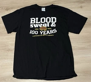 BOSTON BRUINS BLOOD SWEAT & 100 YEARS T-SHIRT LARGE 1925-2024 - Picture 1 of 2