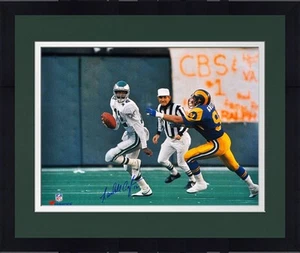 Framed Randall Cunningham Eagles Signed 16" x 20" Uniform Scramble Photo - Picture 1 of 1