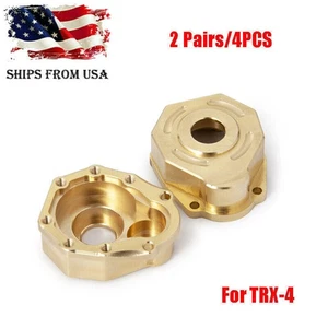 4x Heavy Duty Brass Steering Knuckle Portal Cover Set for 1/10 RC Car TRX-4 - Picture 1 of 8