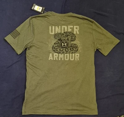 Camiseta masculina Under Armour 1382996 UA Freedom Mission feita de algodão cobra M - Imagem 1 de 4