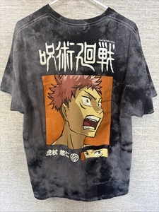 Men’s Jujutsu Kaisen Anime Gray Tie Die 100% Cotton Graphic Tee Size XL - Picture 1 of 3