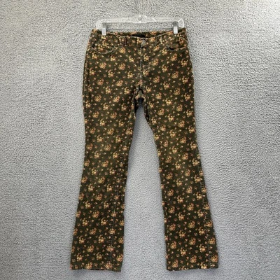 Vintage Ralph Lauren Floral Corduroy Bootcut Pants Low Rise Boho Women's 4 x 28 - Image 1 of 4