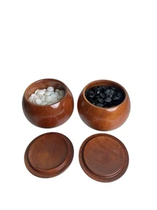 Juego de cuencos vintage Go Game de Karl Baker YUNZI piedras con soporte de madera - Imagen 1 de 24
