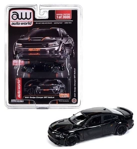 Auto World 1:64 2021 Dodge Charger SRT Hellcat Custom Black Diecast Car CP8085 - Picture 1 of 1