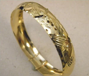 Damen Armreif Gelbgold vergoldet verstellbar Christus Sterne 16 mm breit Neu - Bild 1 von 4