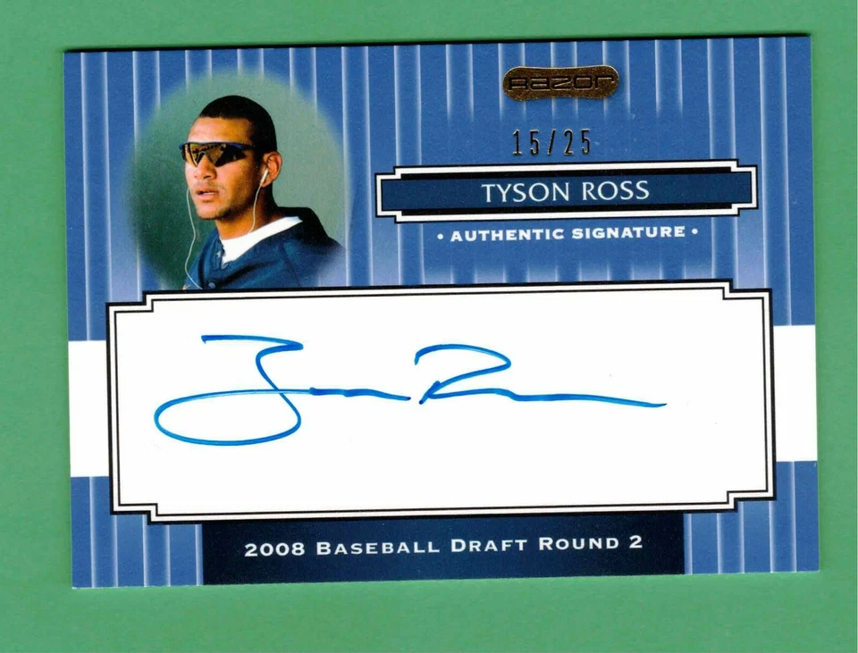 2008 RAZOR SIGNATURE SERIES TYSON ROSS AUTO BLUE PARALLEL 15/25 PADRES - Image 1 of 1