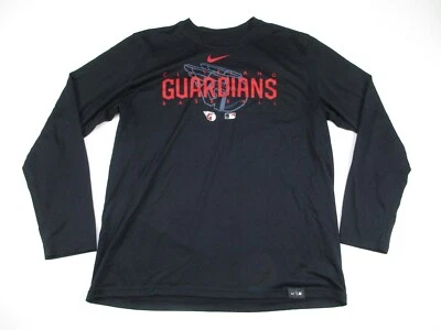 Mens XL Cleveland Guardians Nike Dri Fit Authentic LS hoodie shirt team issued - Image 1 of 4