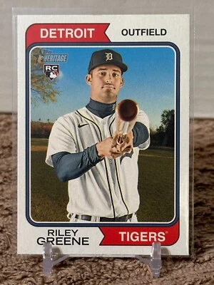 2022 Topps Heritage Riley Greene Detroit Tigers Rookie RC Card # 48 - Image 1 of 2