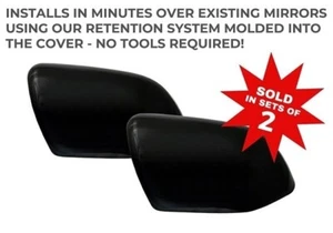 Fits Ford Explorer 2020-2024 Glossy BLACK MIRROR COVERS Overlay 2PC (BOTH SIDES) - Bild 1 von 2