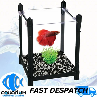 Aqua One BettaBloc Stackable Betta Kit Black 1L Siamese Fighter Aquarium Tank - image 1 of 4