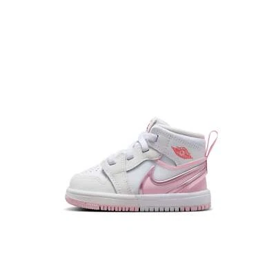 [FQ1283-101] Niños Pequeños Air Jordan Retro 1 Mid RM Easyon 'Blanco Fuego Rojo Rosa Espuma Foto 1 de 4