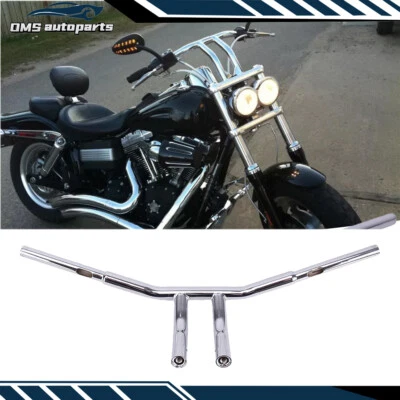 Handlebar T-bars Drag bar 8" RISE Fat 1" - 1.25" For Harley Honda Yamaha Suzuki - Image 1 of 4