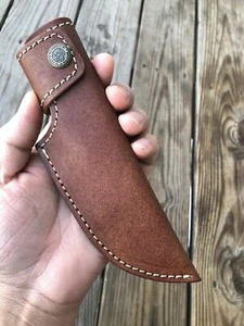 CUSTOM HANDMADE Genuine Leather SHEATH HOLSTER For Fixed BLADE KNIFE - Picture 1 of 10