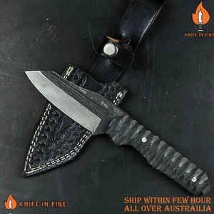 CUSTOM HANDMADE D2 STEEL HUNTING KNIFE WITH FREE LEATHER SHEATH - Picture 1 of 9