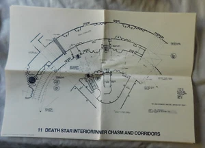 Star Wars Estrella de la Muerte Interior/Interior Abismo y Pasillos 1977 Impresión 19x13 - Imagen 1 de 1