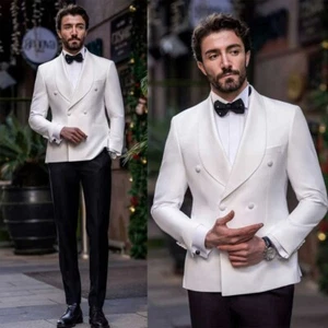 Männer Weiße Single Breasted Jacke Für Bräutigam Hochzeitsanzug Jacke Slim Fit - Bild 1 von 17