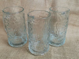 One Vintage Ravenhead Siesta Jarra de Vidrio Efecto Corteza 53/4 Ins 14,5 cm Alto - Imagen 1 de 9