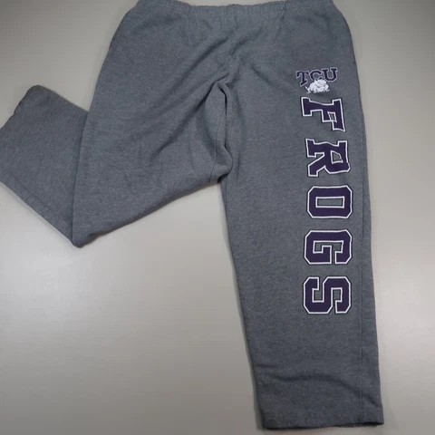 Vintage TCU Pants Mens XXL Gray Jansports Pockets Drawstring Horned Frogs Sweat Cover